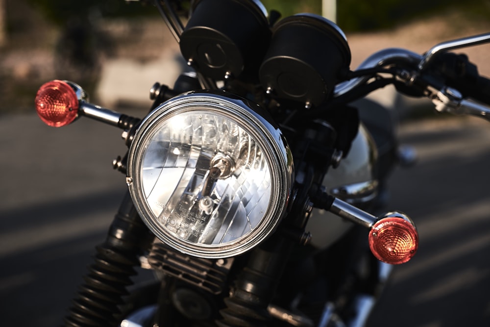 black motorcycle with black and silver motorcycle