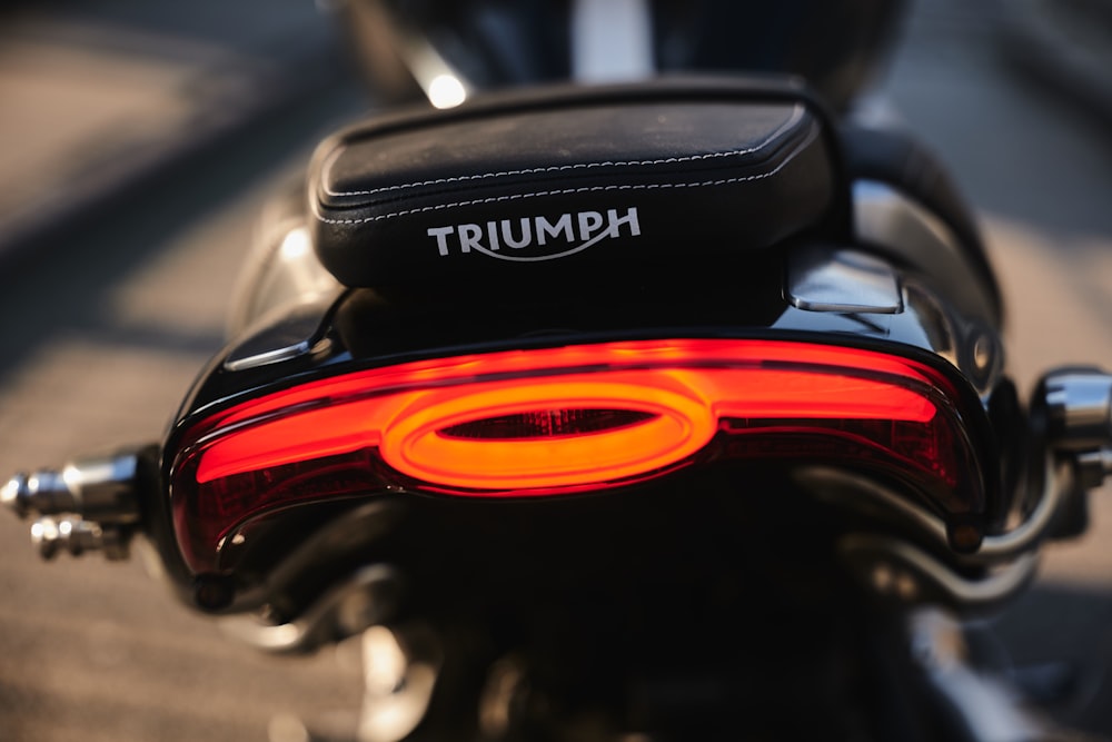 a close up of the tail light of a motorcycle