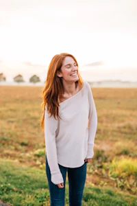 Smiling woman outdoors
