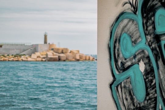 blue and black stone wall art in Torrevieja Spain