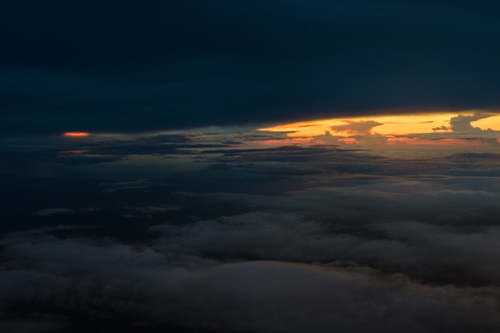 clouds and sun during sunset