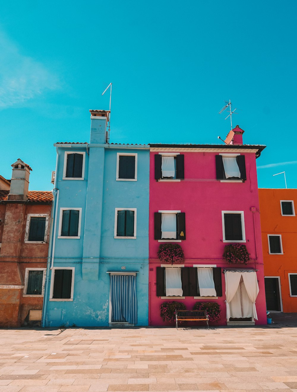 red and white concrete building