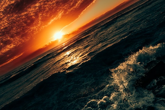 ocean waves crashing on shore during sunset in Cronulla NSW Australia