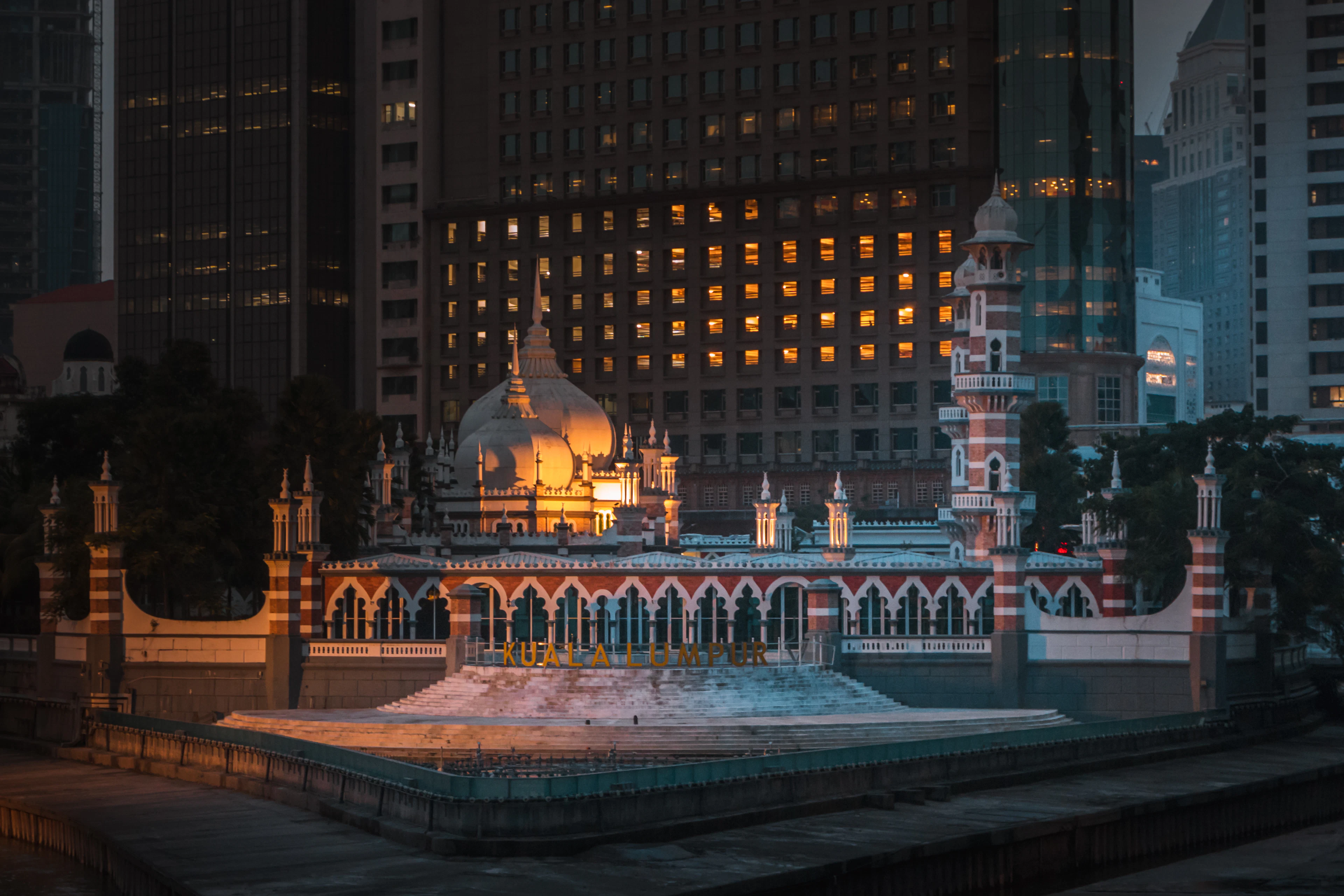 Masjid Jamek at the meeting of the rivers at dawn, Kuala Lumpur