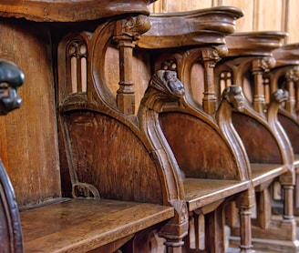 brown wooden chair on brown wooden table