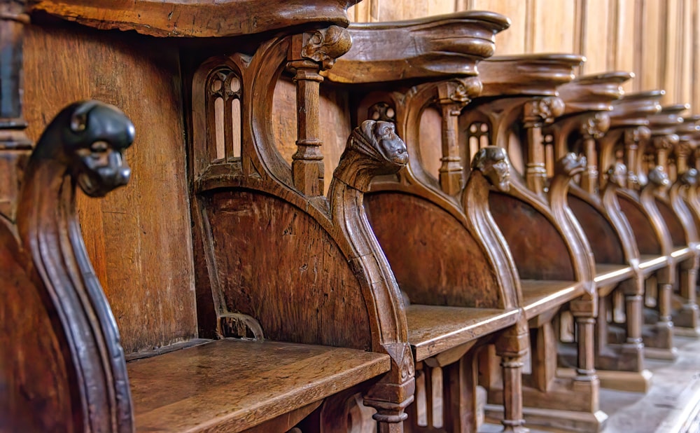 brown wooden chair on brown wooden table