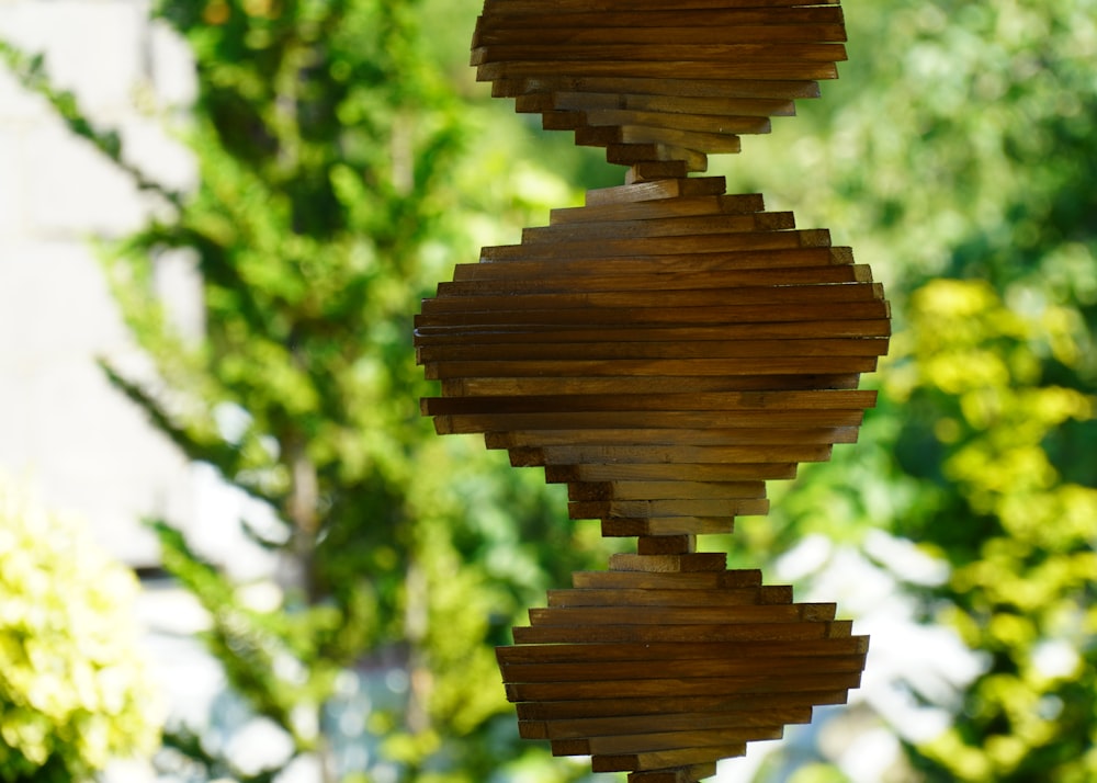 brown wooden round ornament in close up photography