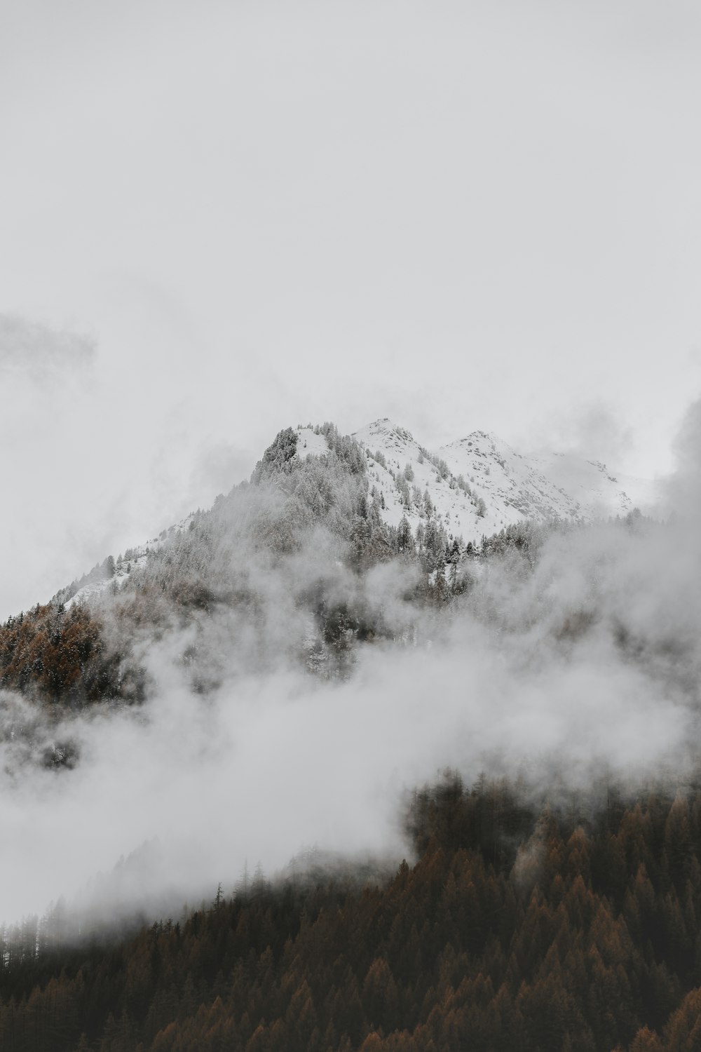 snow covered mountain during daytime