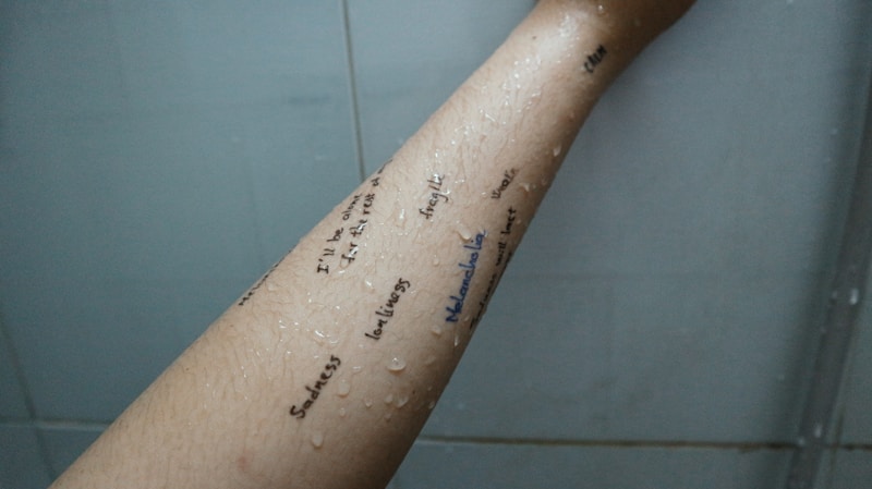 persons leg with skin condition