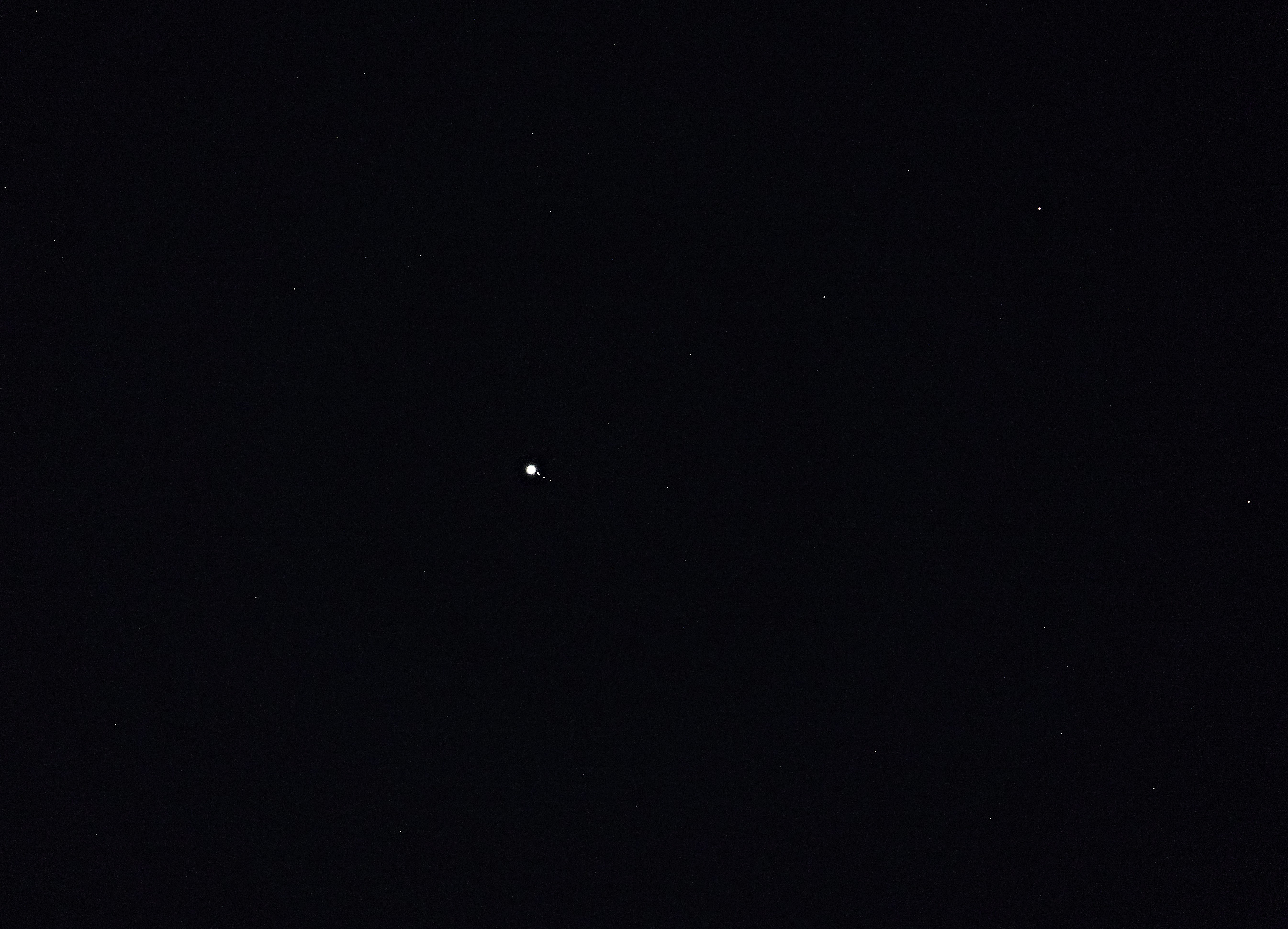 Jupiter and its four moons(Io, Europa, Ganymede and Callisto)