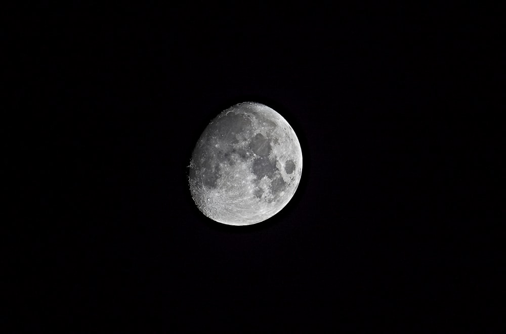 full moon in dark night sky