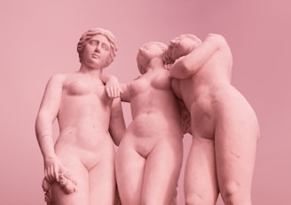 2 naked women ceramic figurine