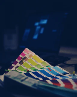 Screenshot of a refined color palette applied to a business website interface
