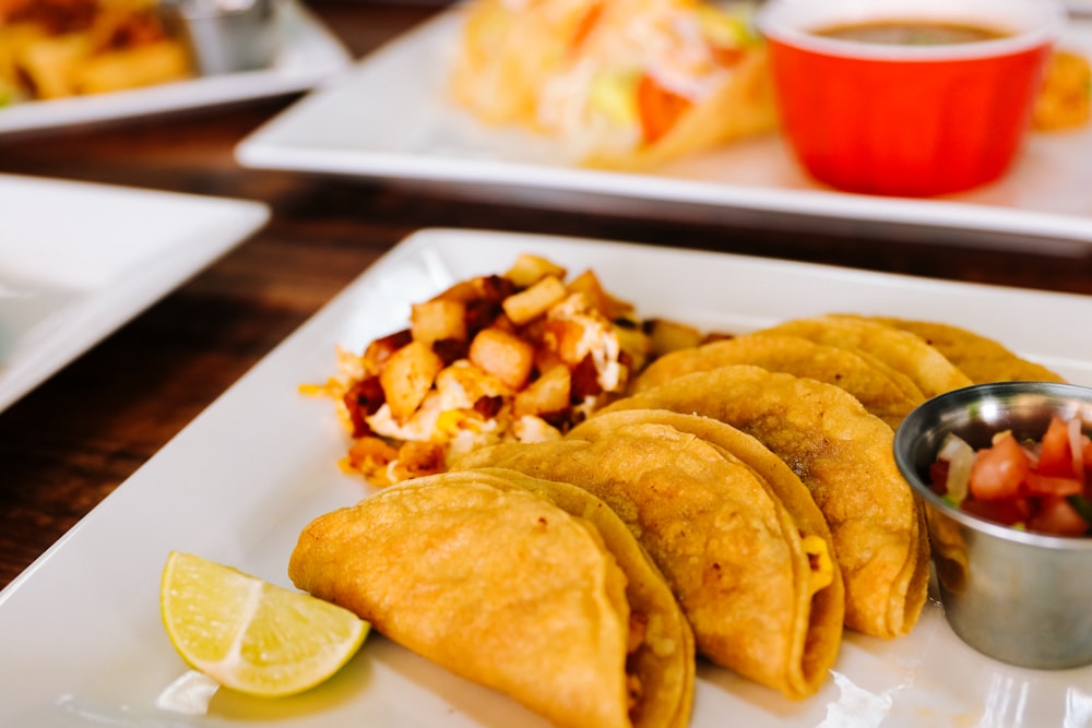 fried food on white ceramic plate