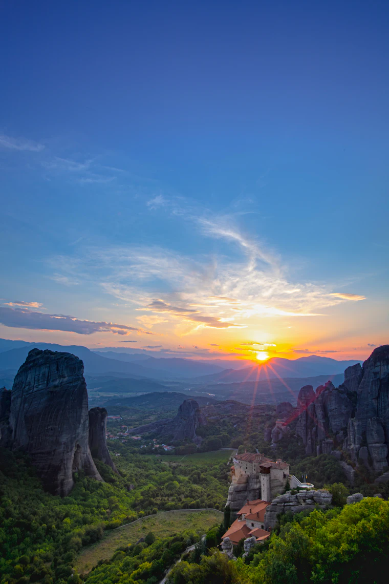 Meteora at dusk