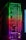 A mechanical keyboard with vibrant RGB backlighting is placed on a laptop. The keys are illuminated in a gradient of colors, ranging from green at the top to red, and then purple at the bottom, creating an eye-catching effect.