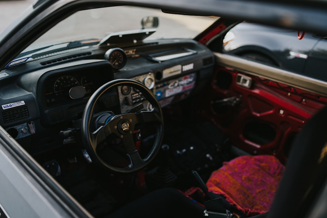 black and red car interior