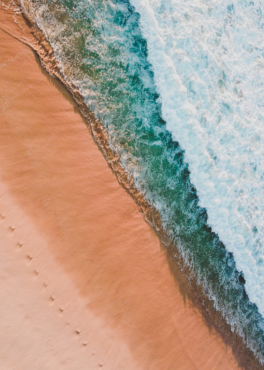 aerial view of ocean waves