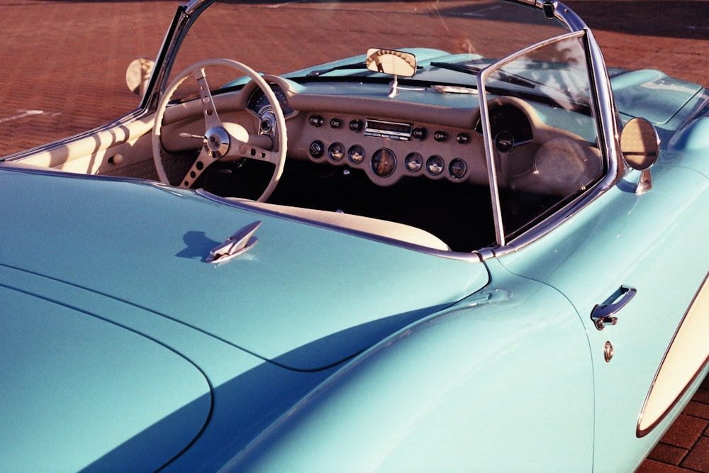 blue and black car engine bay