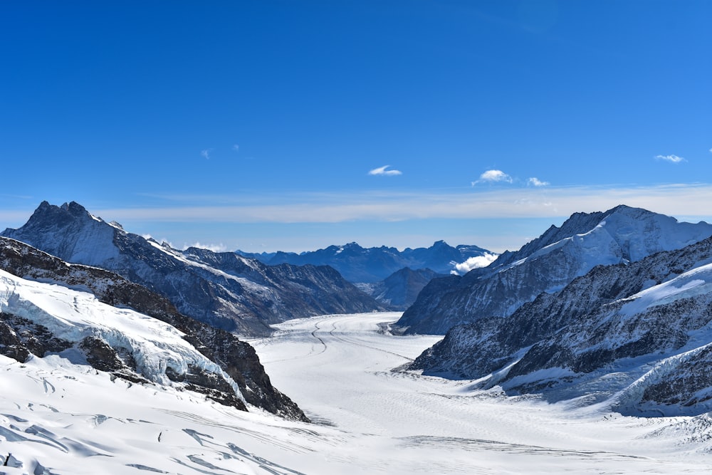 snow covered mountain under blue sky during daytime