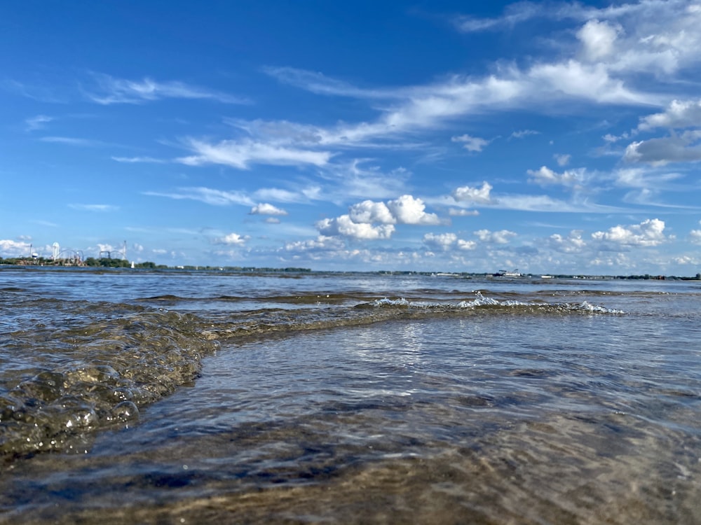 blue sky and white clouds over sea