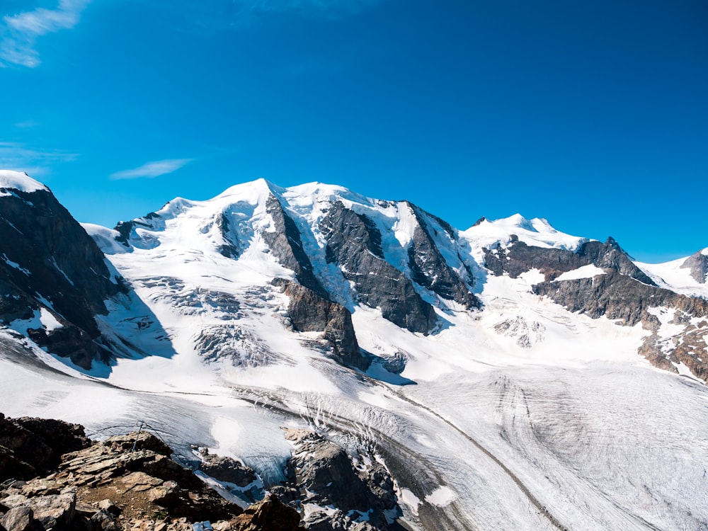 snow covered mountain under blue sky during daytime