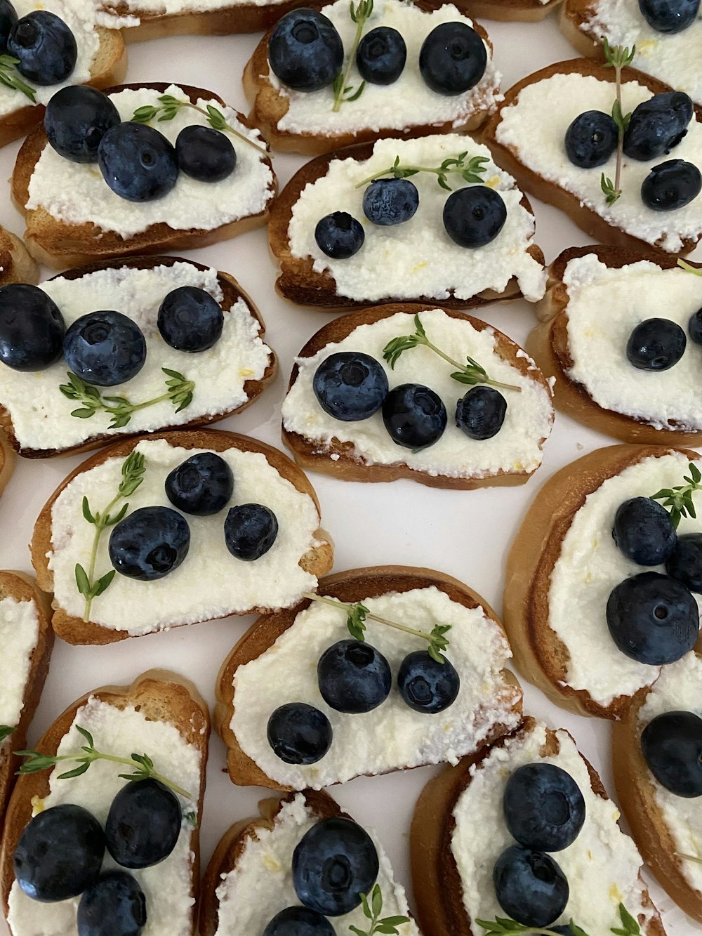 brown and black bread with black and white toppings