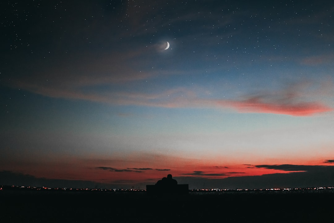 silhouette of mountain during sunset