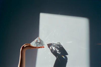 person holding white and blue plastic pack