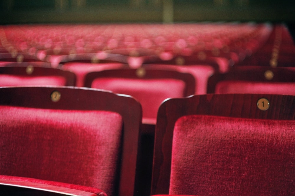 red and black stadium seats