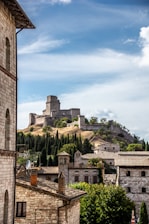 brown concrete building near green trees under blue sky during daytime