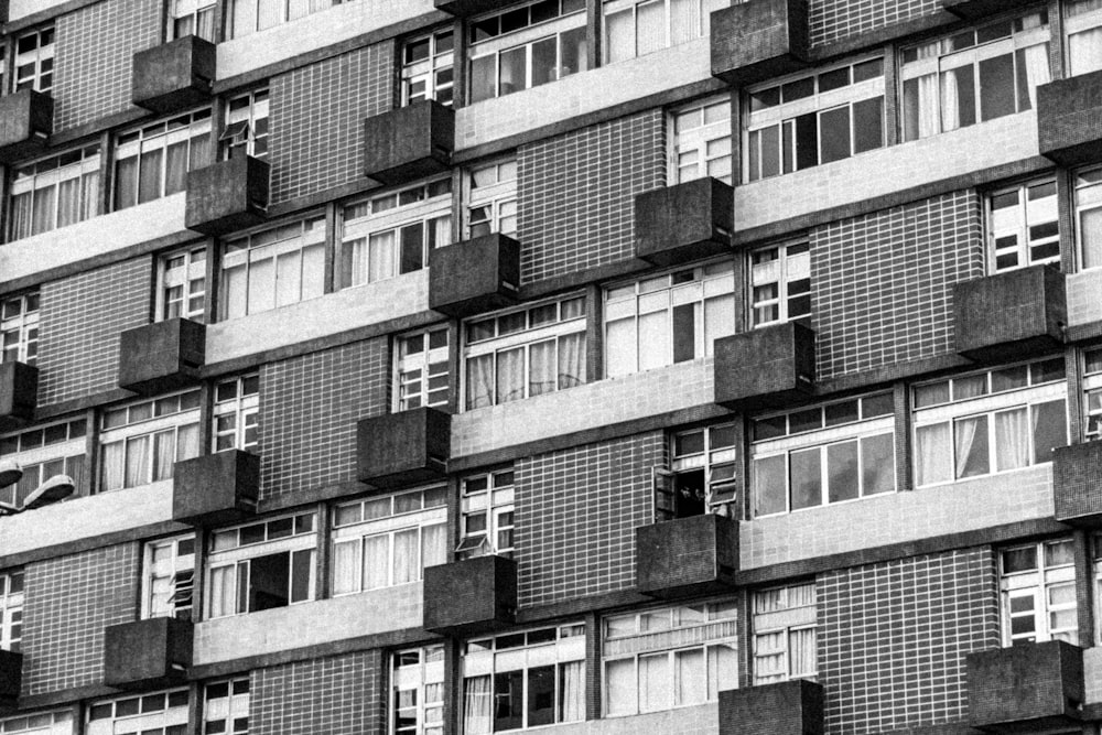 grayscale photo of concrete building