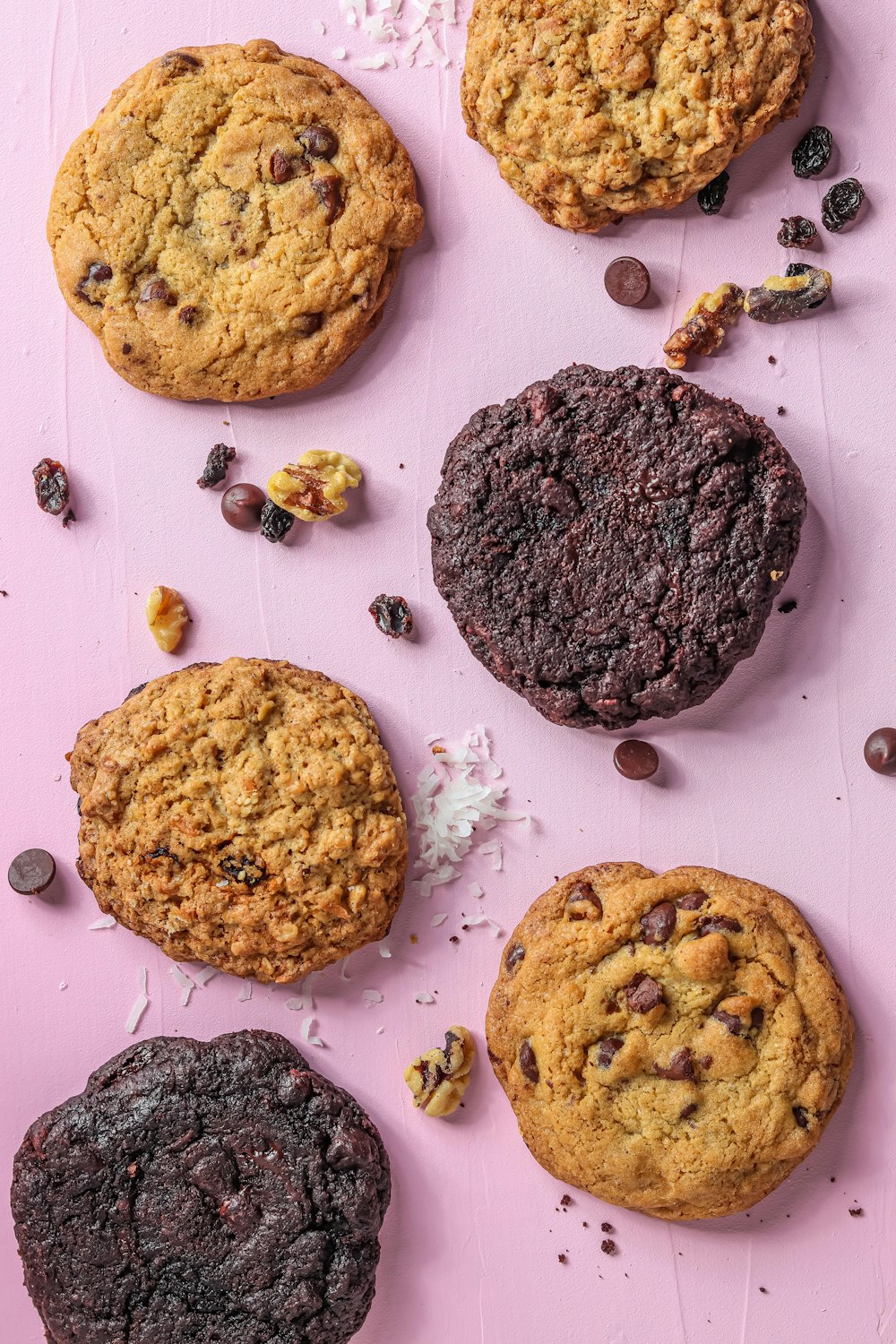 brown cookies on white surface