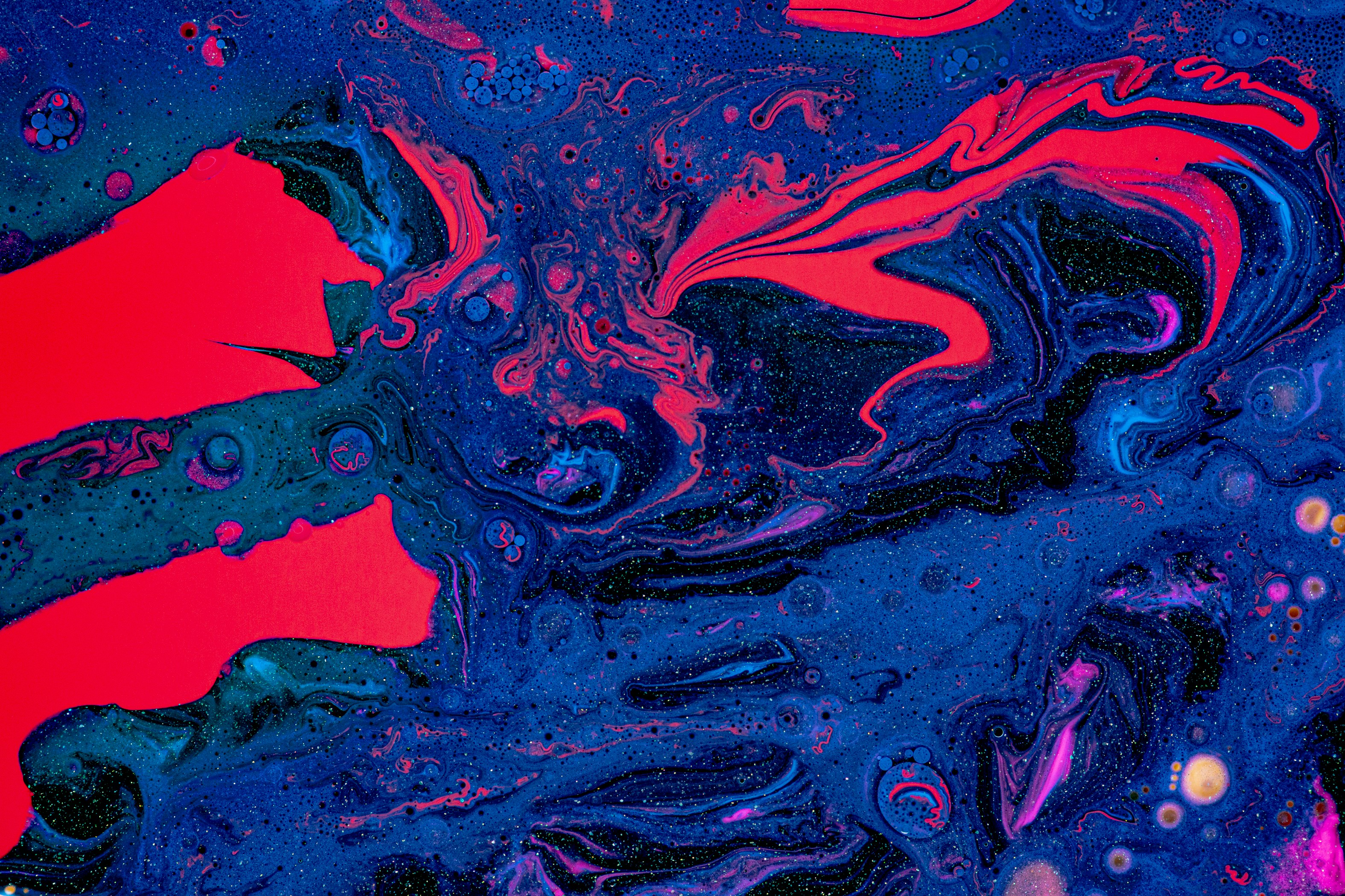 blue and pink abstract painting, Stars in a dish