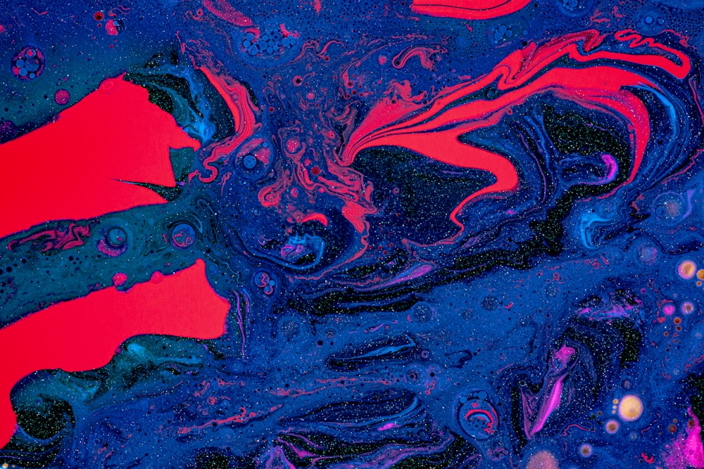 blue and pink abstract painting