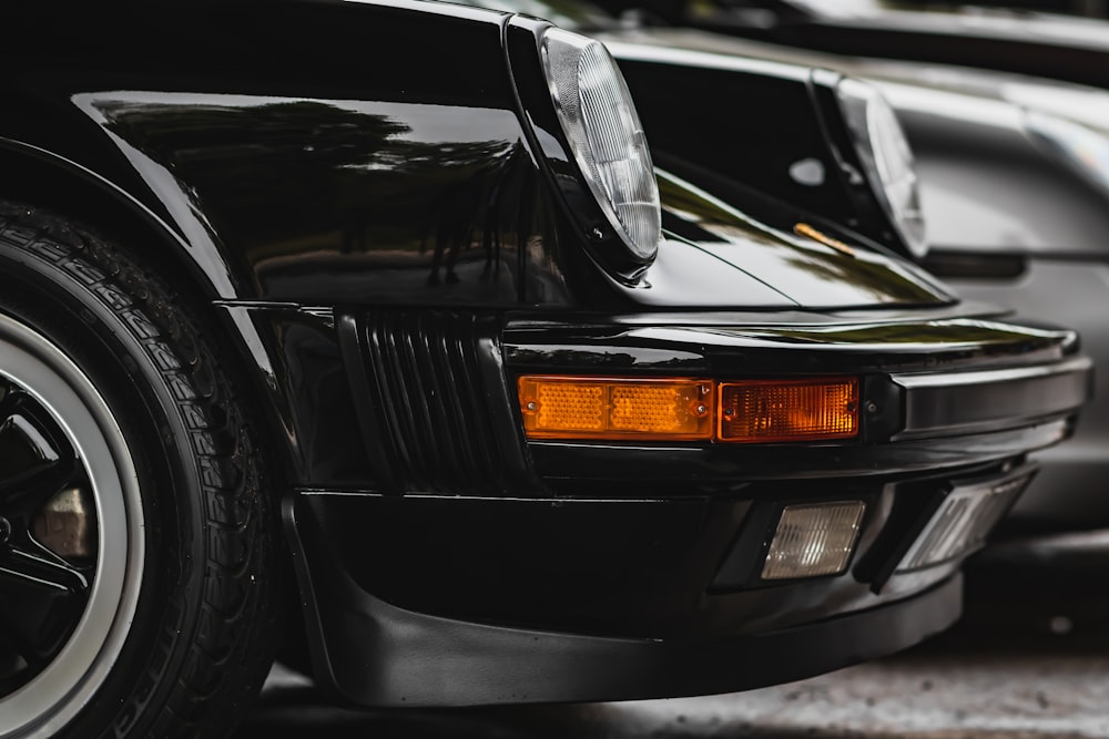 black car in a parking lot