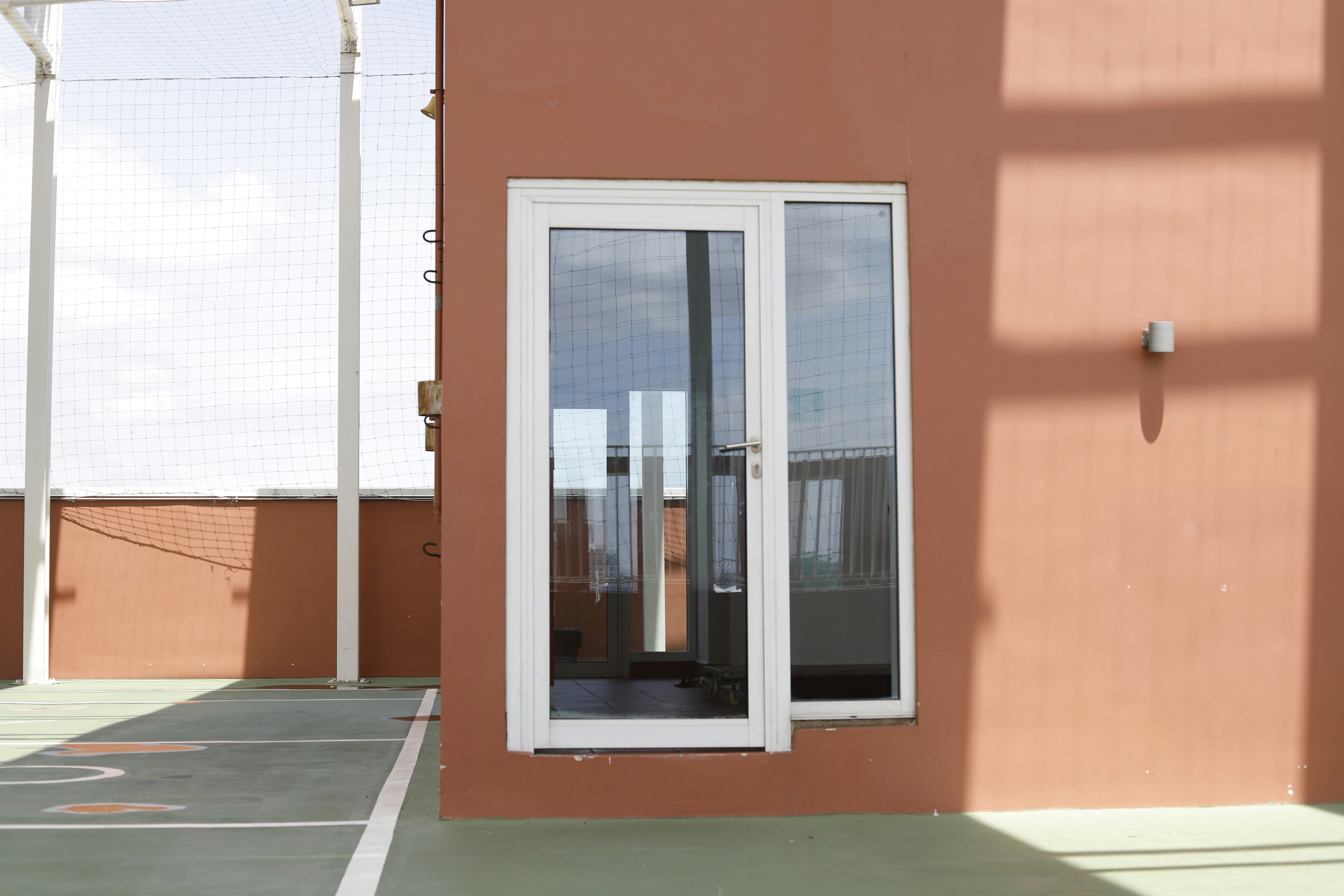 white wooden framed glass window