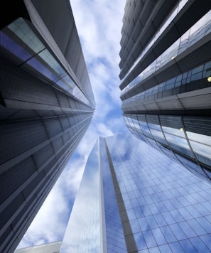 low angle photography of high rise building