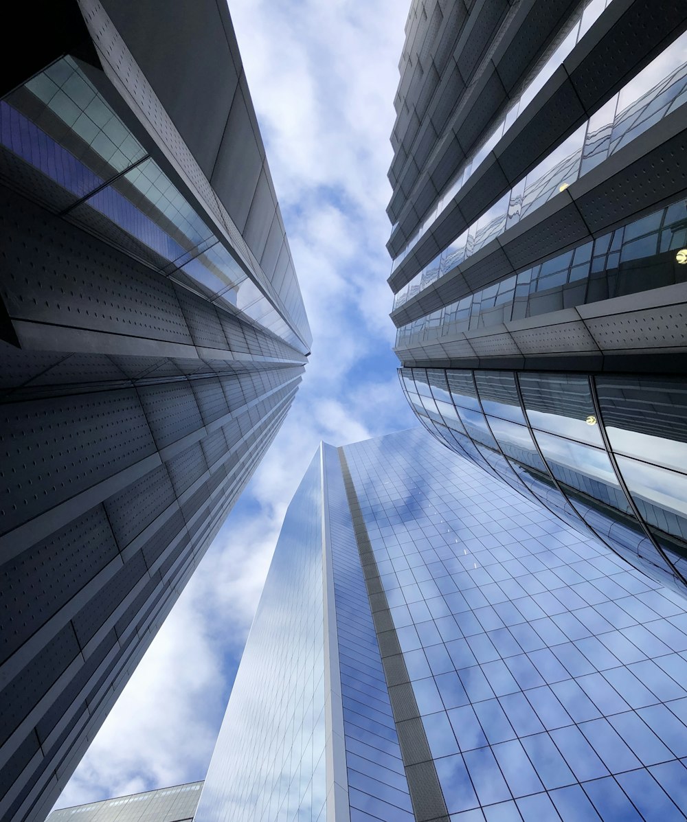 low angle photography of high rise building