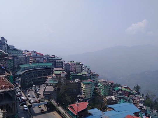 aerial view of city buildings during daytime in Gangtok India