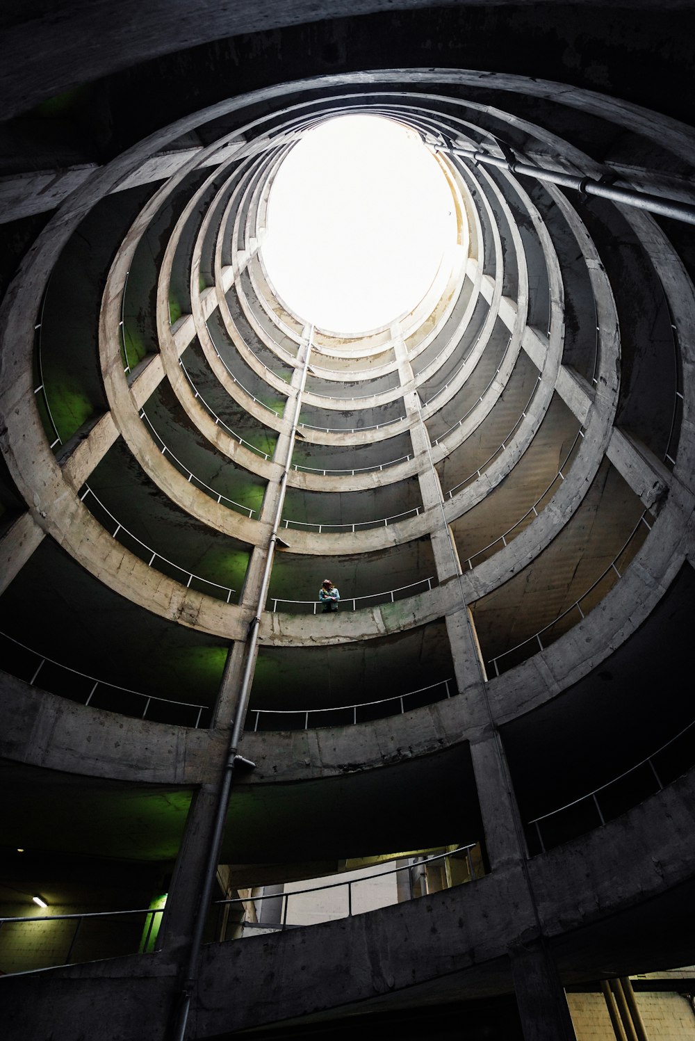 brown spiral stairs with white light