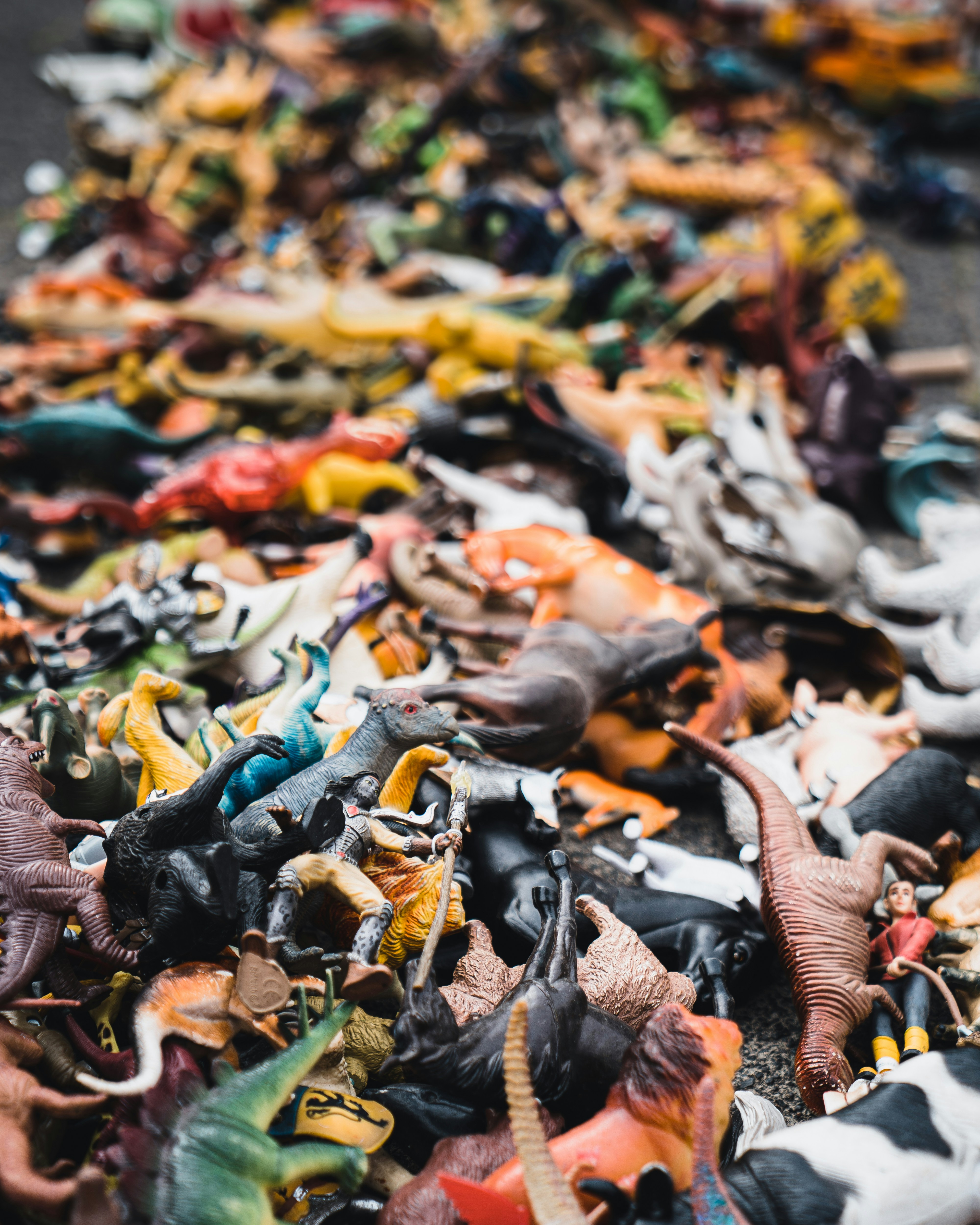 assorted color of animal figurine