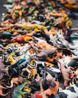 assorted color of animal figurine