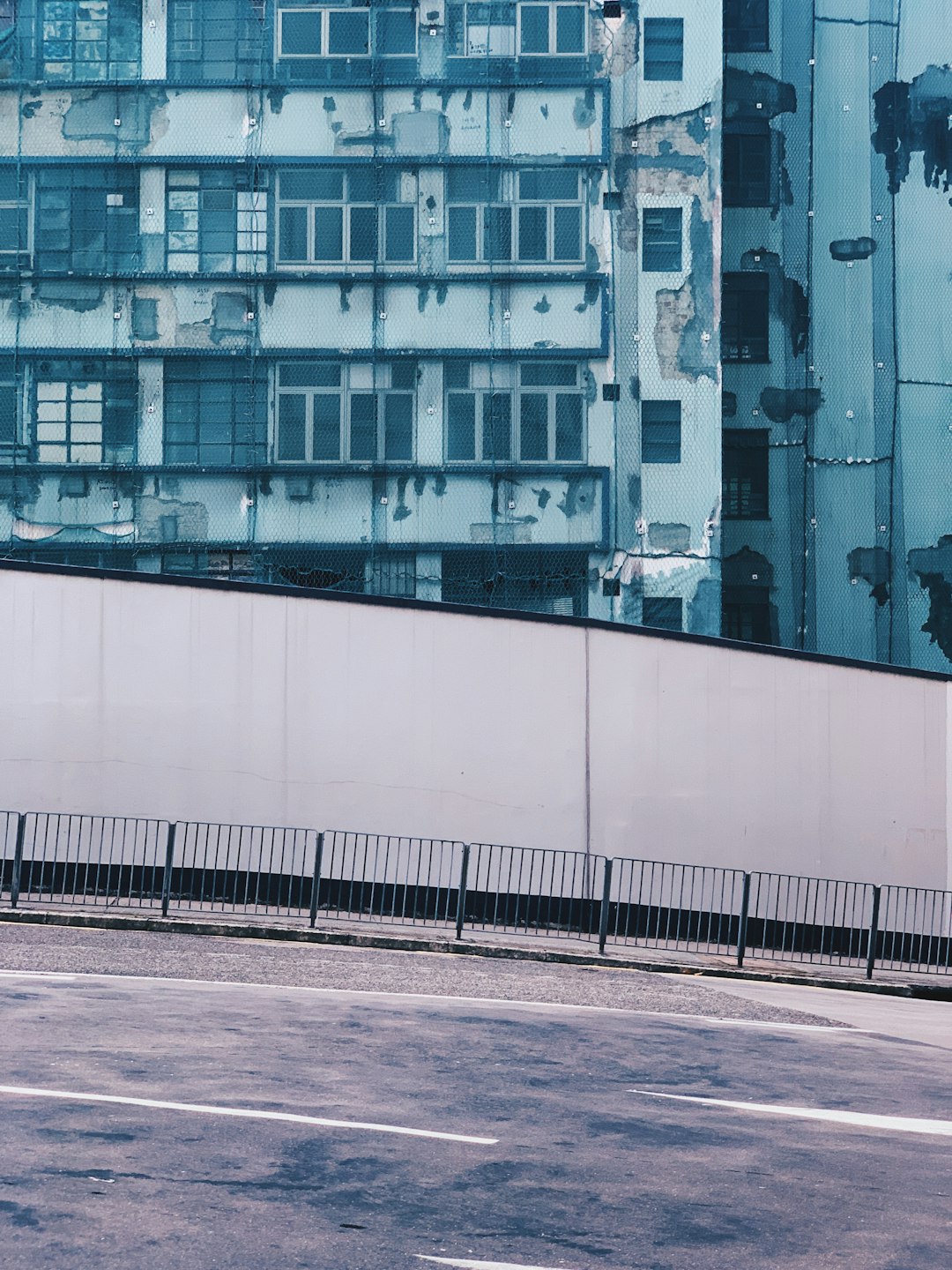 blue and white concrete building