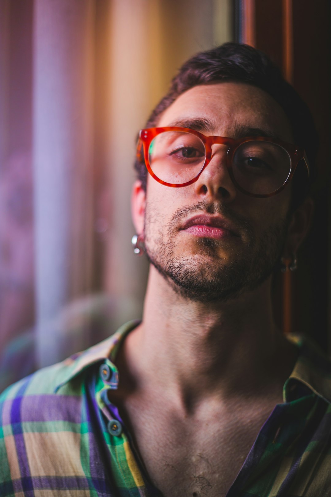 man in black framed eyeglasses