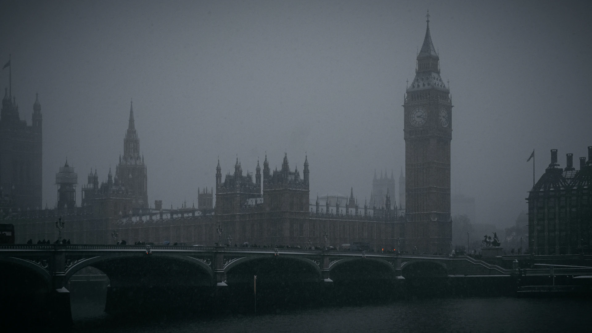 Westminster in the fog, London