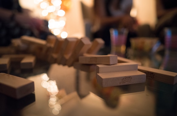 brown wooden blocks on table