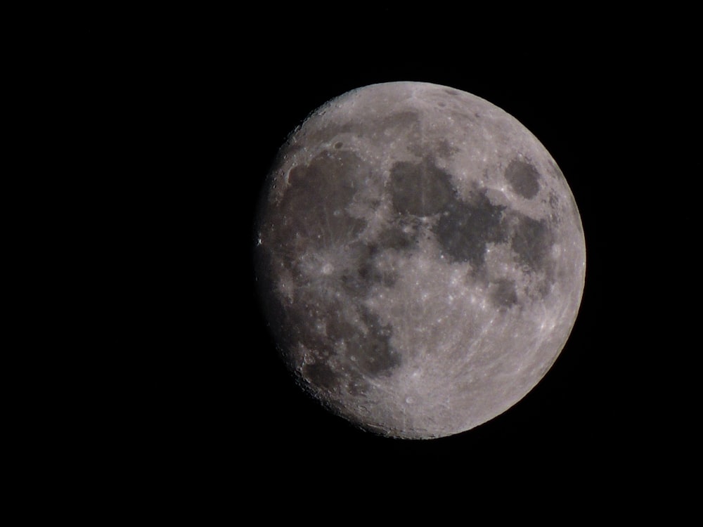 full moon in black background