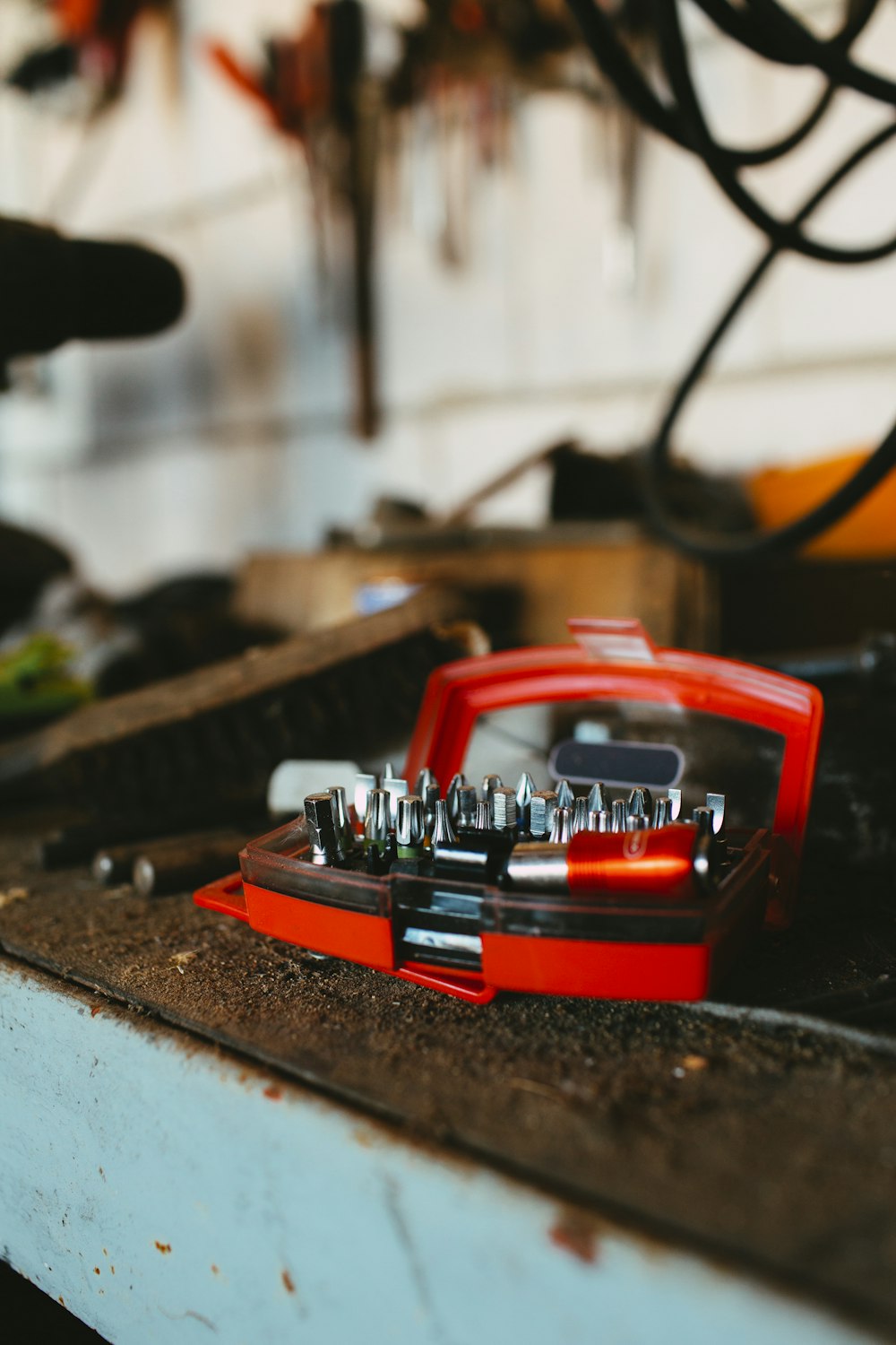 red and black plastic toy car