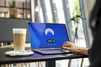 person using laptop computer For NordVPN